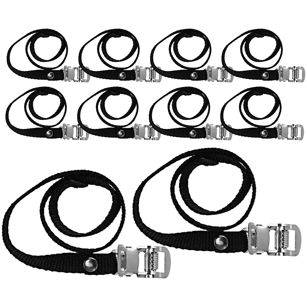 

10pcs Adjustable Bike Pedal Straps Durable Metal Alloy Universal Fit Anti-Slip For Fixed Gear Exercise Bicycles Cycling Training