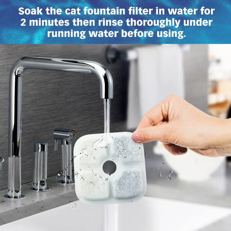 12pcs Original Cat Water Filters Compatible with Catit PIXI Water Fountain Triple Filtration System for PIXI Water Dispenser