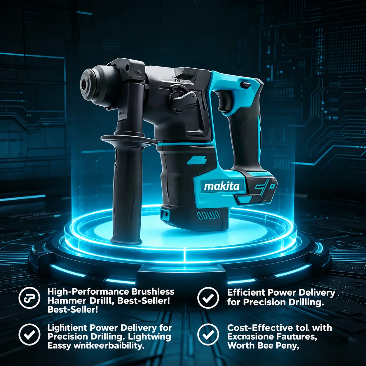 Makita HR140D Brushless Hammer Cordless Electric Hammer 18V Lithium Battery Wireless Drills Makita 18V Power Tools（only machine）