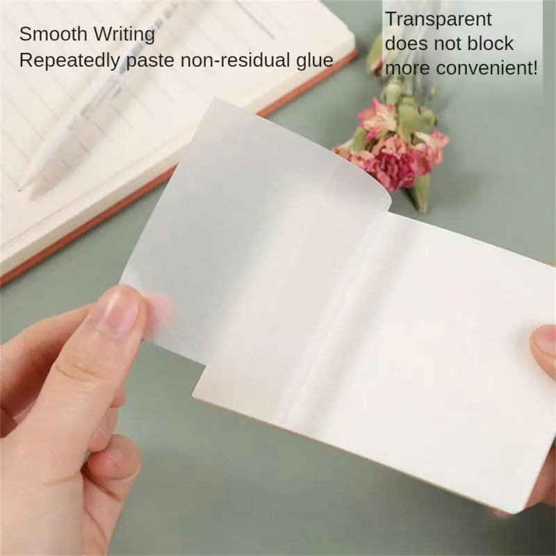 50 Sheets Creative Transparent PET Waterproof Posted It Sticky Note Pads Notepads Posits For School Stationery Office Supplies