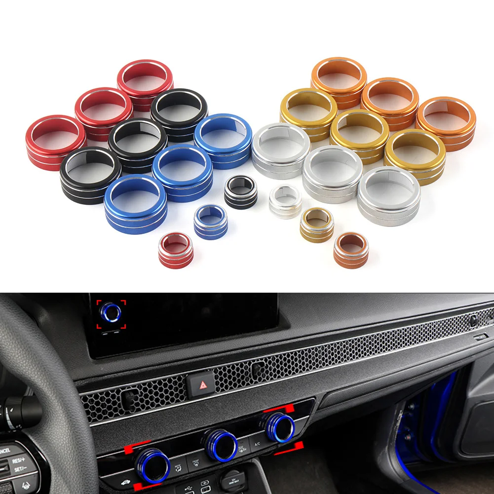 4 pièces/ensemble voiture Console AC climatisation bouton anneau couverture décoration pour Honda Civic 11th 2022-up pour CR-V CRV 2023-2024