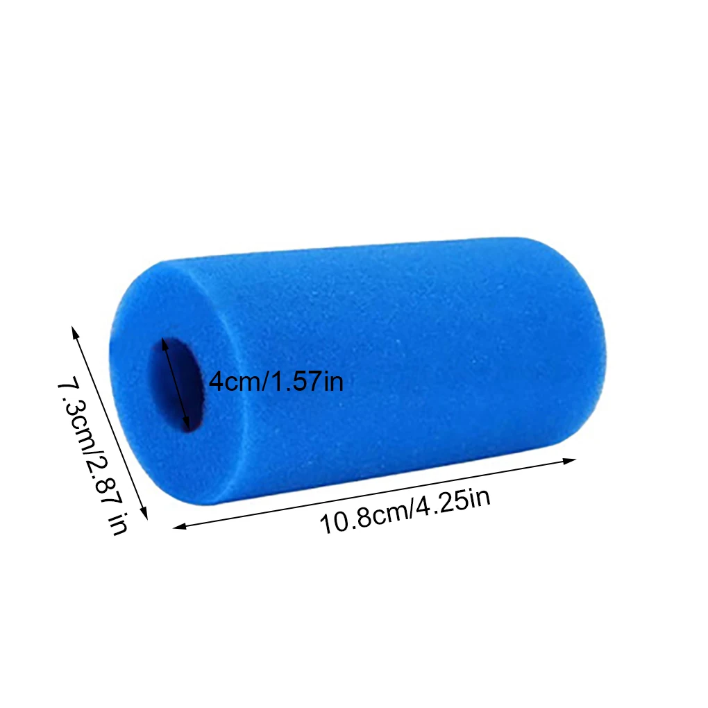 Swimming Pool Water Filter Foam Pool Reusable Washable Sponge Filter Column Filtration Accessory, 10.2x9cm