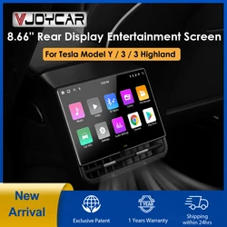 2024 Newest 8.66 inches Rear Display for Tesla Model Y 3 Android 13 WIFI Entertainment Screen 64G Wireles Carplay Andriod Auto