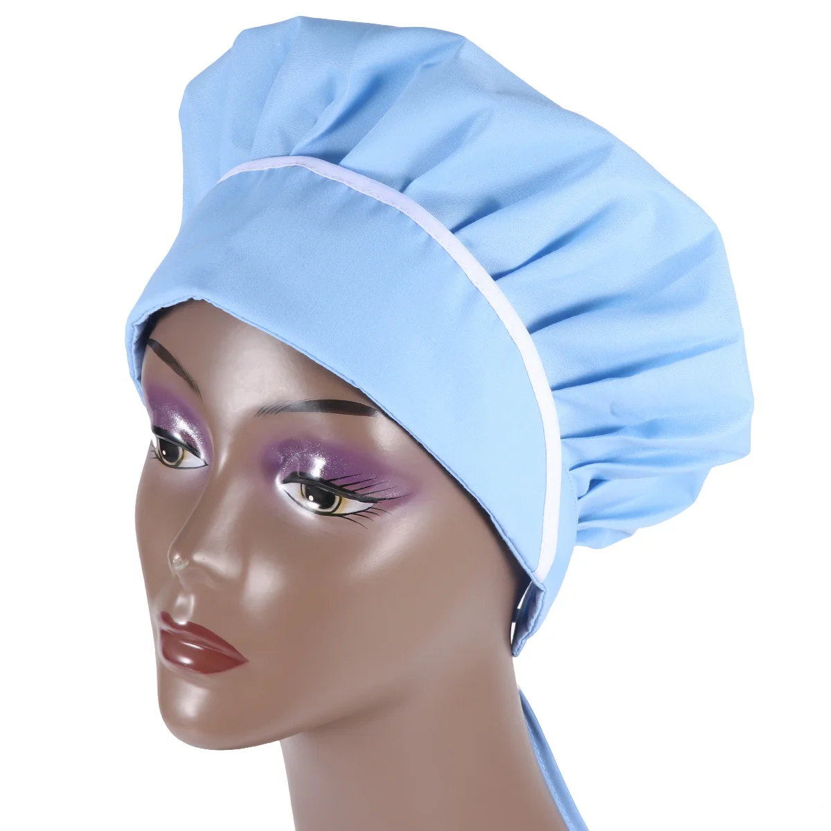 

1pc Dust-Proof Chef Hat Adjustable Cotton Lightweight Working Cap For Catering Staff Food Baking Kitchen Use Light Blue