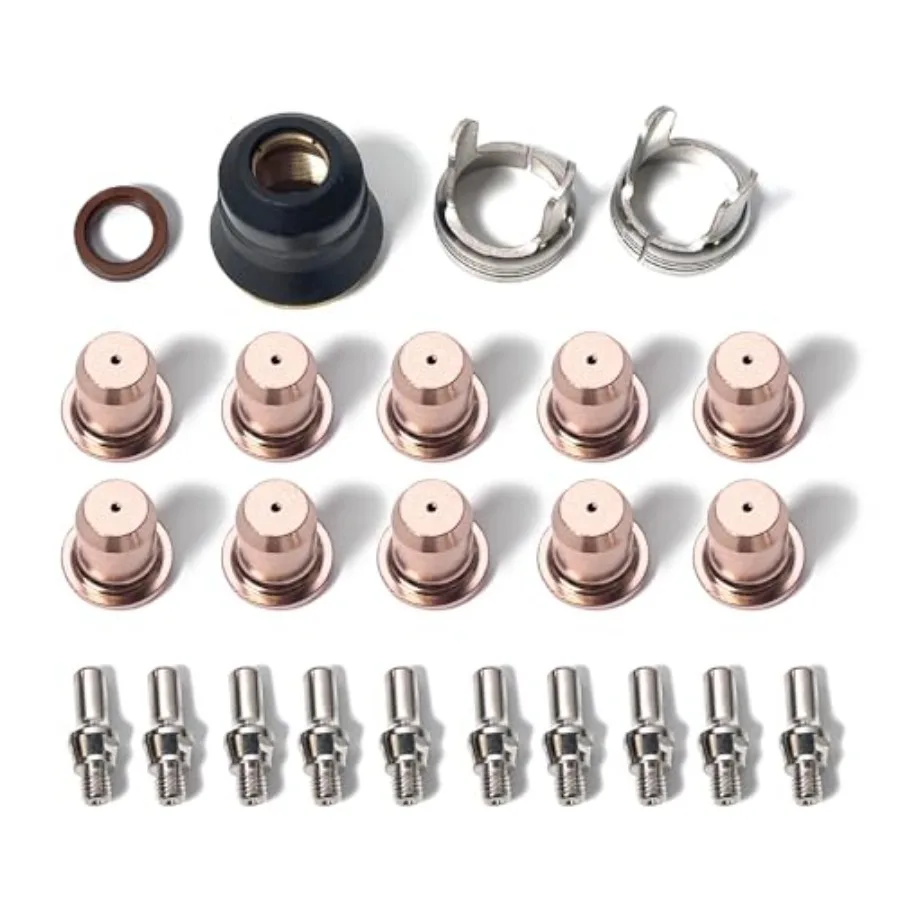 

24-Piece IPT40 Plasma Cutter Consumables Kit Compatible with YESWELDER CUT 55DS Pro/CUT 65DS Brass and Stainl Steel Electrodes/