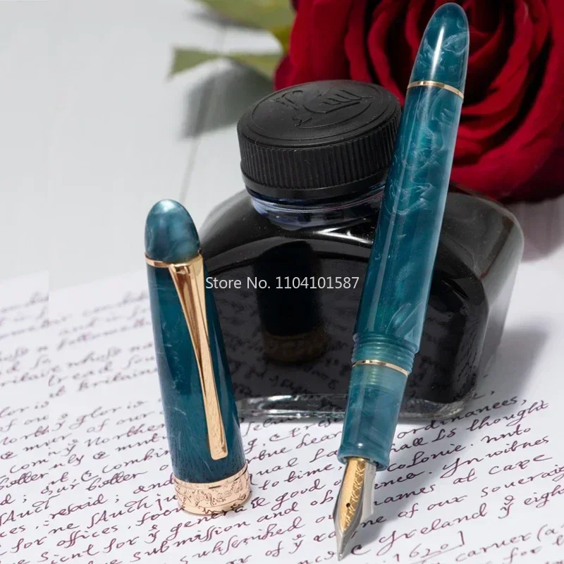 New Kaigelu 356 Torpedo Fountain Pen Long Knife Nib Hand Grinding Nib Writing Ink Acrylic Resin Pen For Office Business Scho