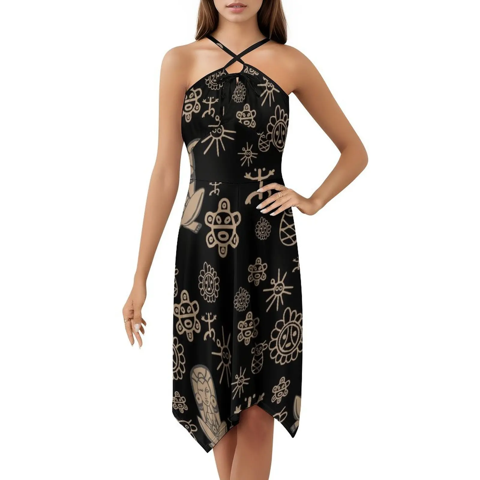 

Tributo Taino Women's Streetwear Party Dress Trendy Print Club Clothing For Female Taino Taino Tribe Taina Goddess Atabey Woman