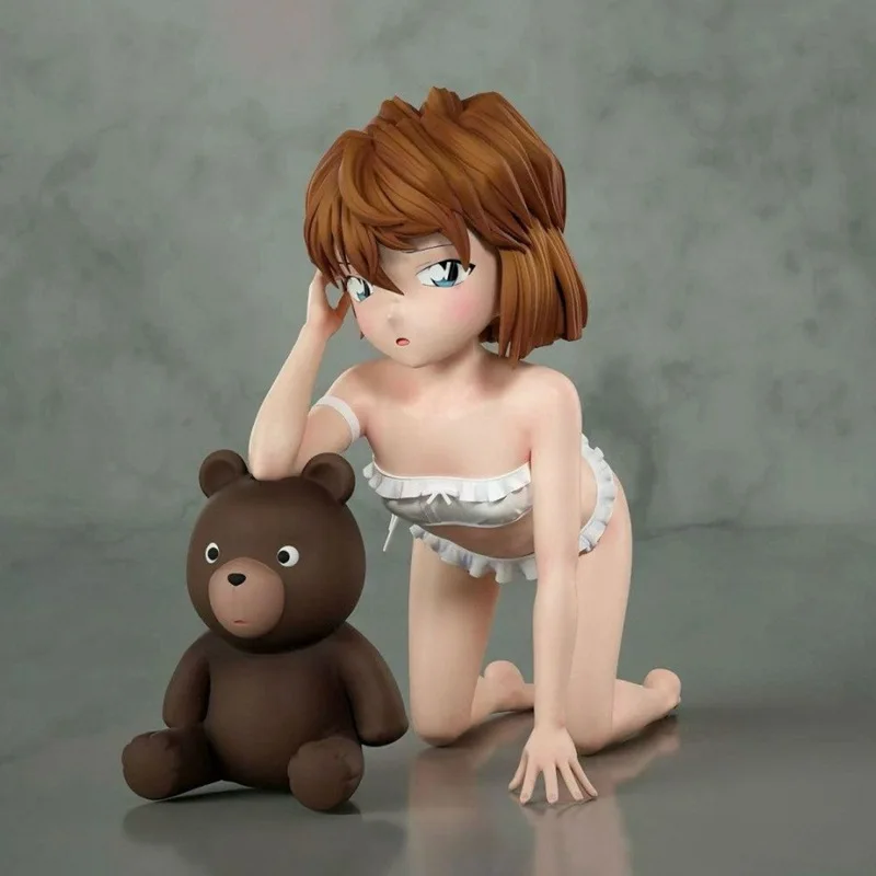 11cm Detective Conan Haibara Ai Swimsuit Ver & Doll Bear Anime Figure Model Statue Collection Desktop Decoration Ornament Toys