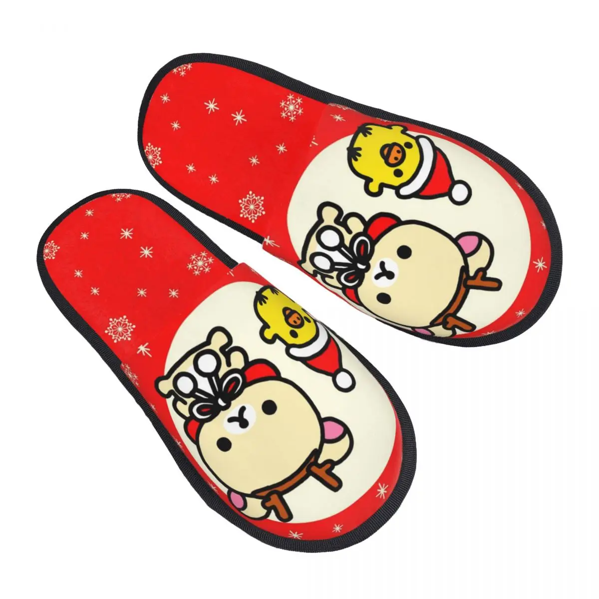 

Рождественские гостевые тапочки Rilakkuma на заказ для спальни, женские домашние тапочки