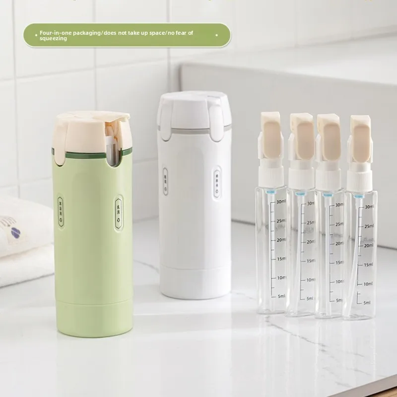Four-in-one Travel Refillable Bottles Separation Bottle Portable PP Plastick Separation Bottle PET Travel Storage Bottle