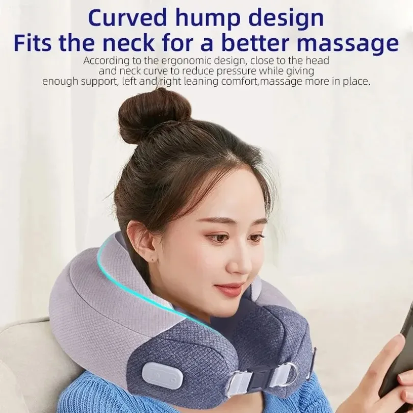 

Electric U-Shaped Neck Massager Air Pillow Multifunctional Portable Shoulder Cervical Massager Outdoor Home Car Relaxing Massage