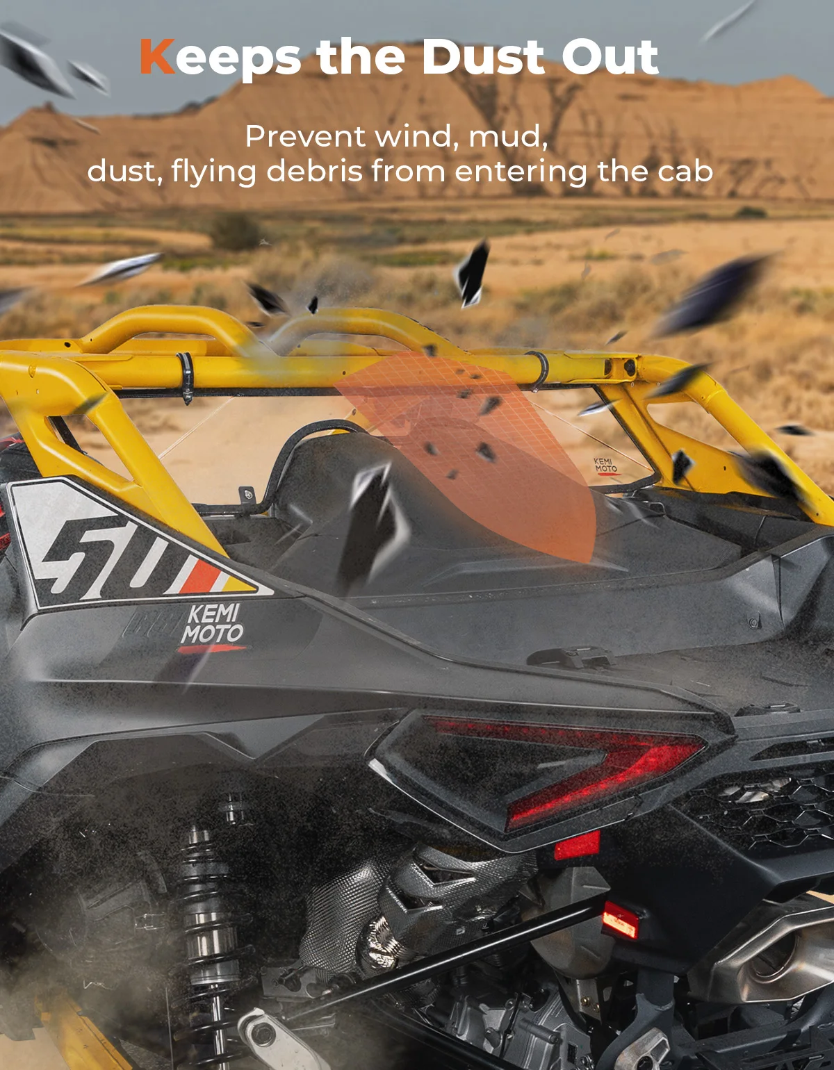Clear Rear Windshield UTV PC Back Window Scratch-Resistant Noise Reduction For Can-am Maverick R X RS 999T DCT 2024-2025