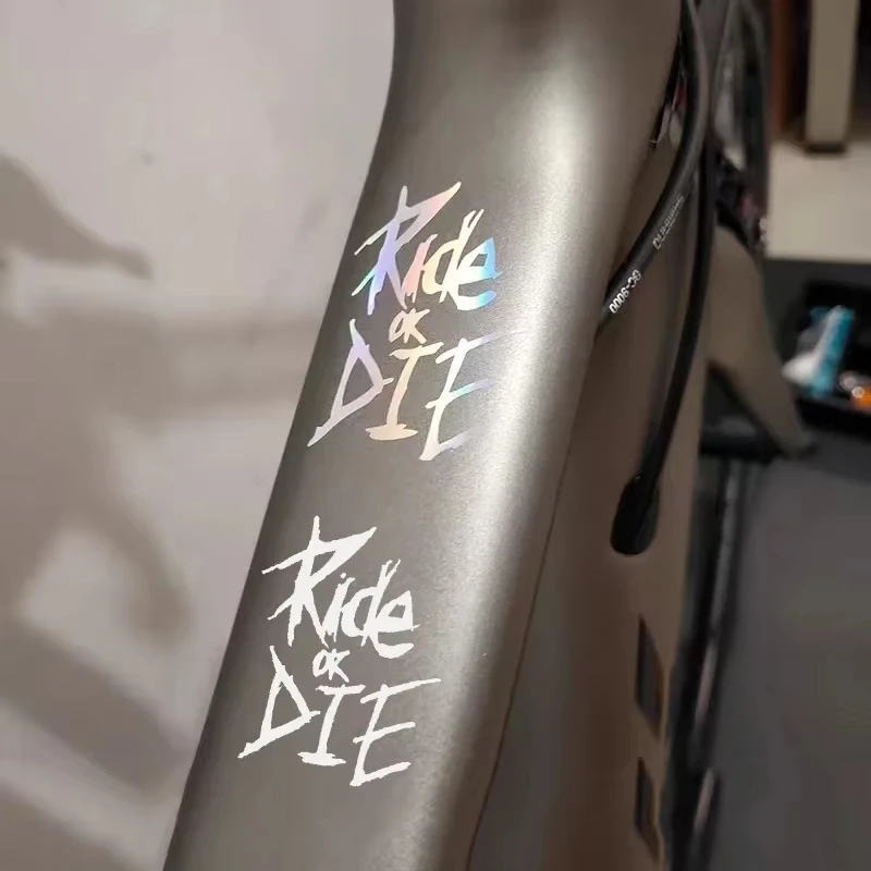 Ride Or Die MTB Bike Frame Stickers Top Tube Decals Durable Waterproof PVC Decorative Bicycle Motorcycle Auto Accessory