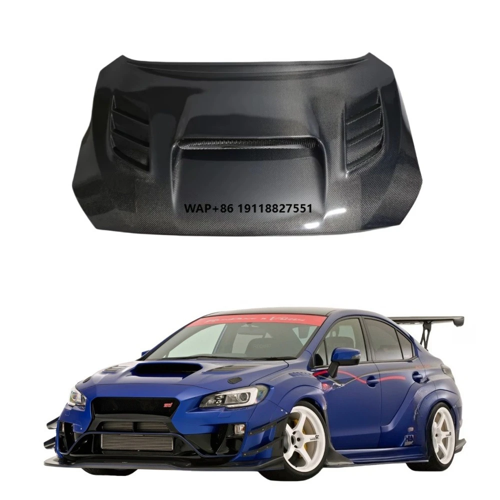 

Carbon Fiber Hood for 2015 WRX GAB Lightweight Engine Bonnet with UV Protection Gloss Finish