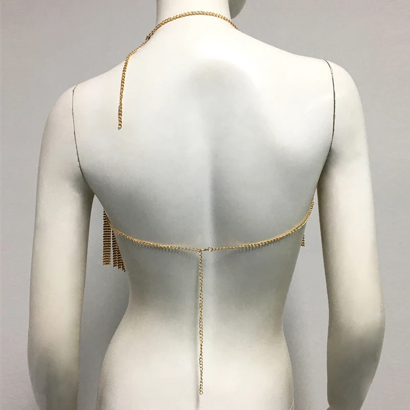 Großhandel Frauen Crop Top V-ausschnitt Quaste Metall Leibchen Weste Nachtclub Mädchen Kurze Tank Tops Bodycon Mode Schmuck Y2K Kleidung – Detail 13