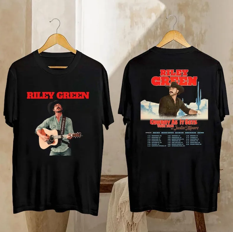 Riley Green Tour 2026 T-Shirt | Cowboy As It Gets Country Music Merch