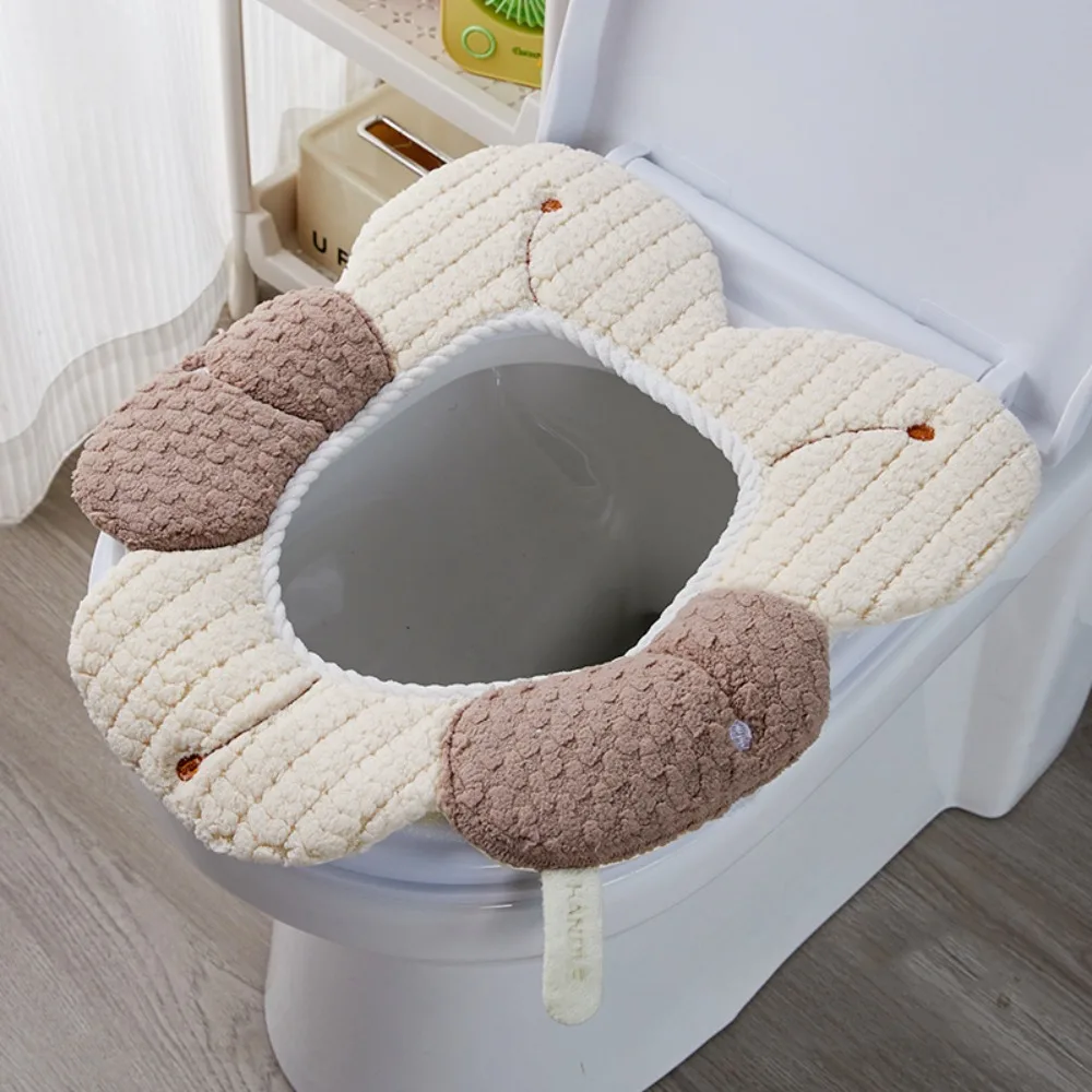 Household Supplies Thickened Toilet Cushion Soft Flannelette Toilet Seat Cover Reusable Washable Toilet Pad Lavatory