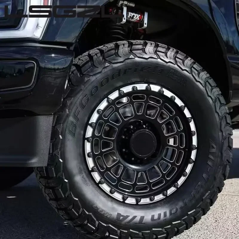 i LSGZL for Beadlock Ring 4x4 Car Rims 17 18 Inch 6x139.7 6x132 6x135 6 Holes Matte Black Bronze Red Forged Wheel For Pickup