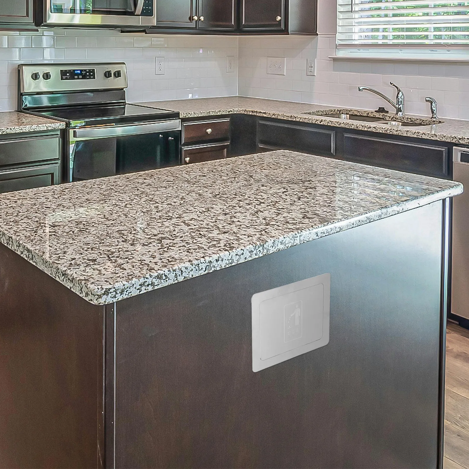 Stainless Steel Flip Top Trash Chute Lid – Side Mounted Built-in Cover for Kitchen & Bathroom Cabinet Waste Management
