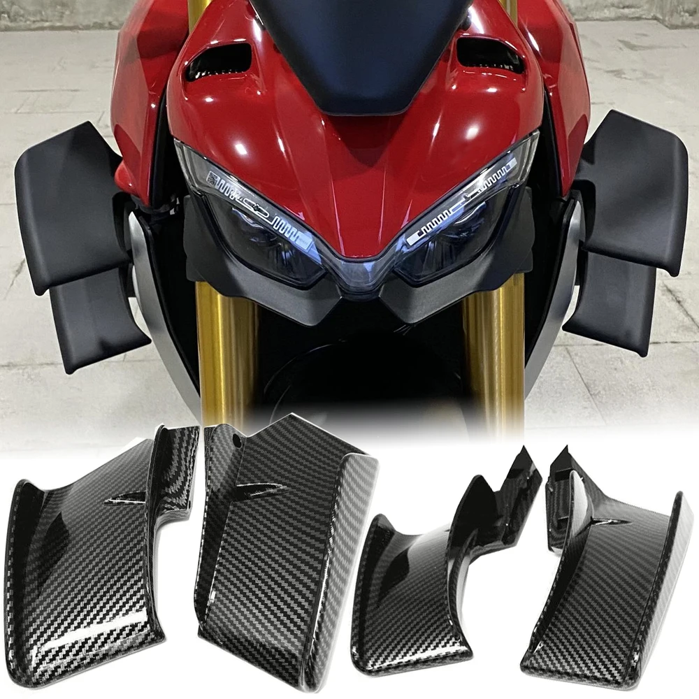 2024 V4 Winglet Aerodynamic Wing Spoiler Fairing Fixed Motorcycle Parts For Ducati Streetfighter V4S S SP V2 2023 2022 2021 2020