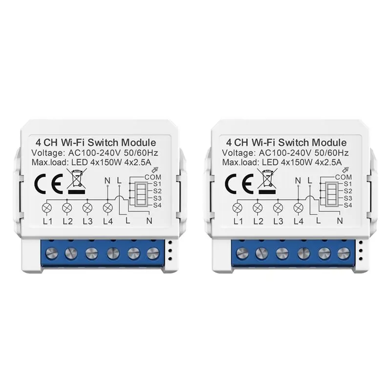 

WON Tuya Smart Wifi Light Switch Control 4 Way Mini Breaker Controlled By Yandex Alexa Google Home Easy Install