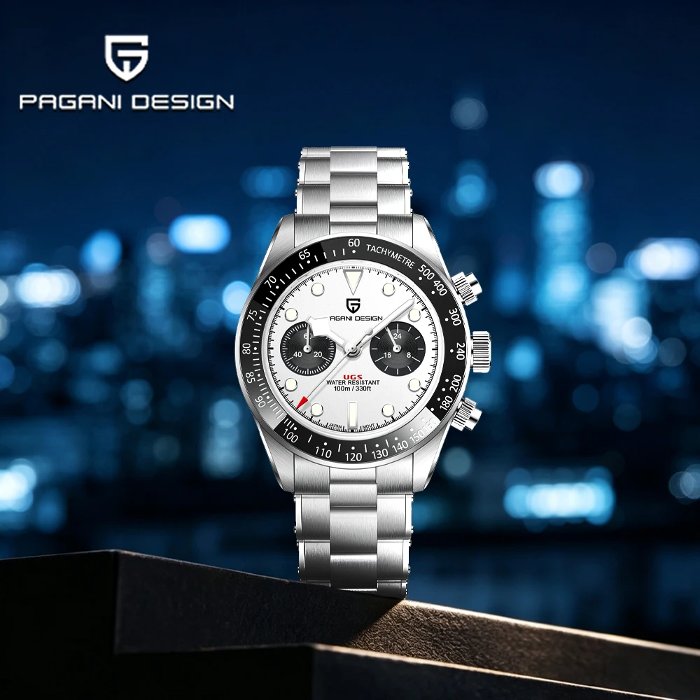 2026 Pagani design Panda dial men's chronograph men's quartz watches casual watches Sapphire mirror waterproof relogio masculino