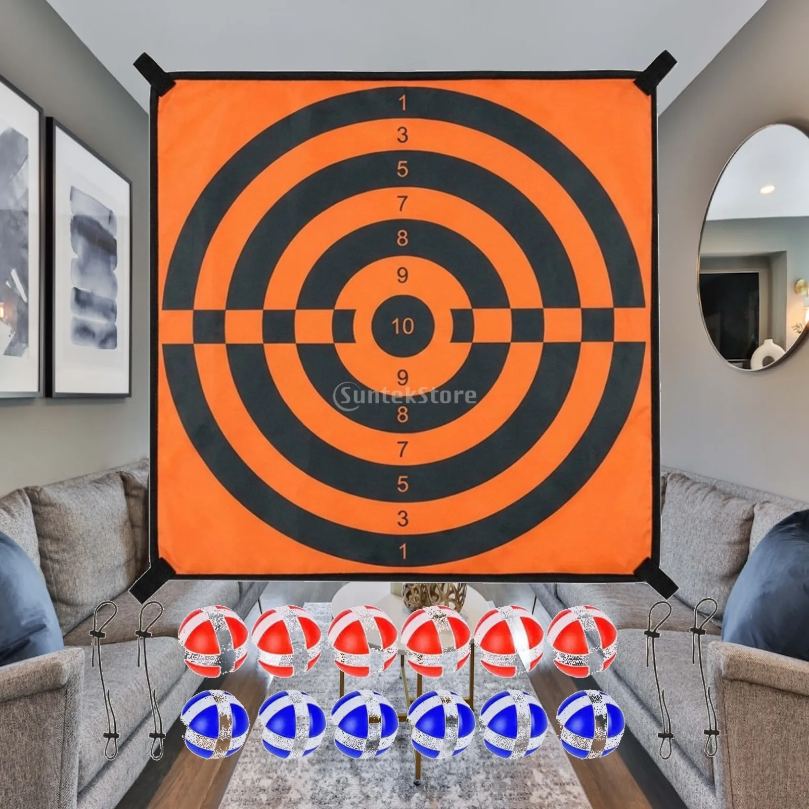 Trampoline Target Board Outdoor Play Sticky Ball Dartboard Hand-Eye Coordination