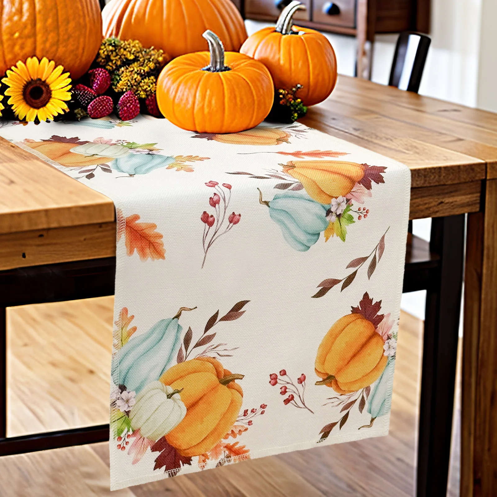 

Fall Table Runner Pumpkin Table Runner Fall Harvest Thanksgiving Dining Table Decoration For Indoor Outdoor Home Party Deco