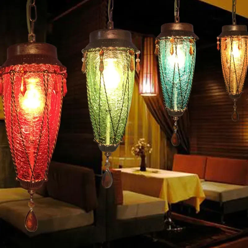 Bohemia Pendant Lamp Home Luminaria Decor Türkiye Handmade Glass Chandelier Ceiling Dining Room Lights Hanging Lighting Fixtures