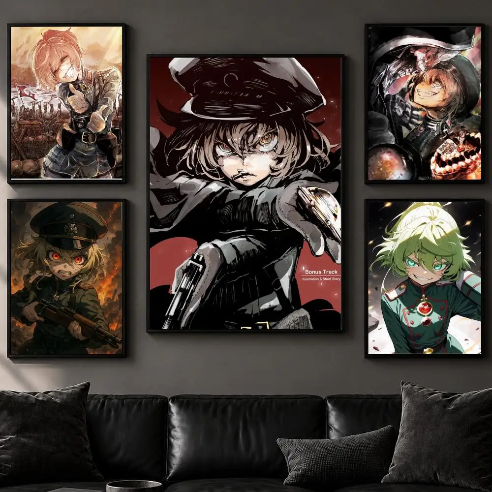 Anime S-Saga of Tanya the EvilS Poster Art  Self-Adhesive No Glue Residue Wall Decor for Bedroom Living Room