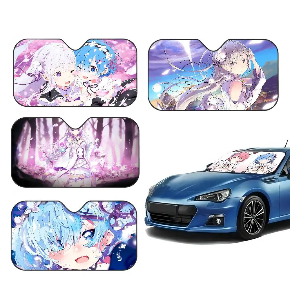 Classic vintage R-Re Zero Anime Car Windshield Foldable Sun Shade Cover Block Reflector Portable Breathable Anti UV Protector