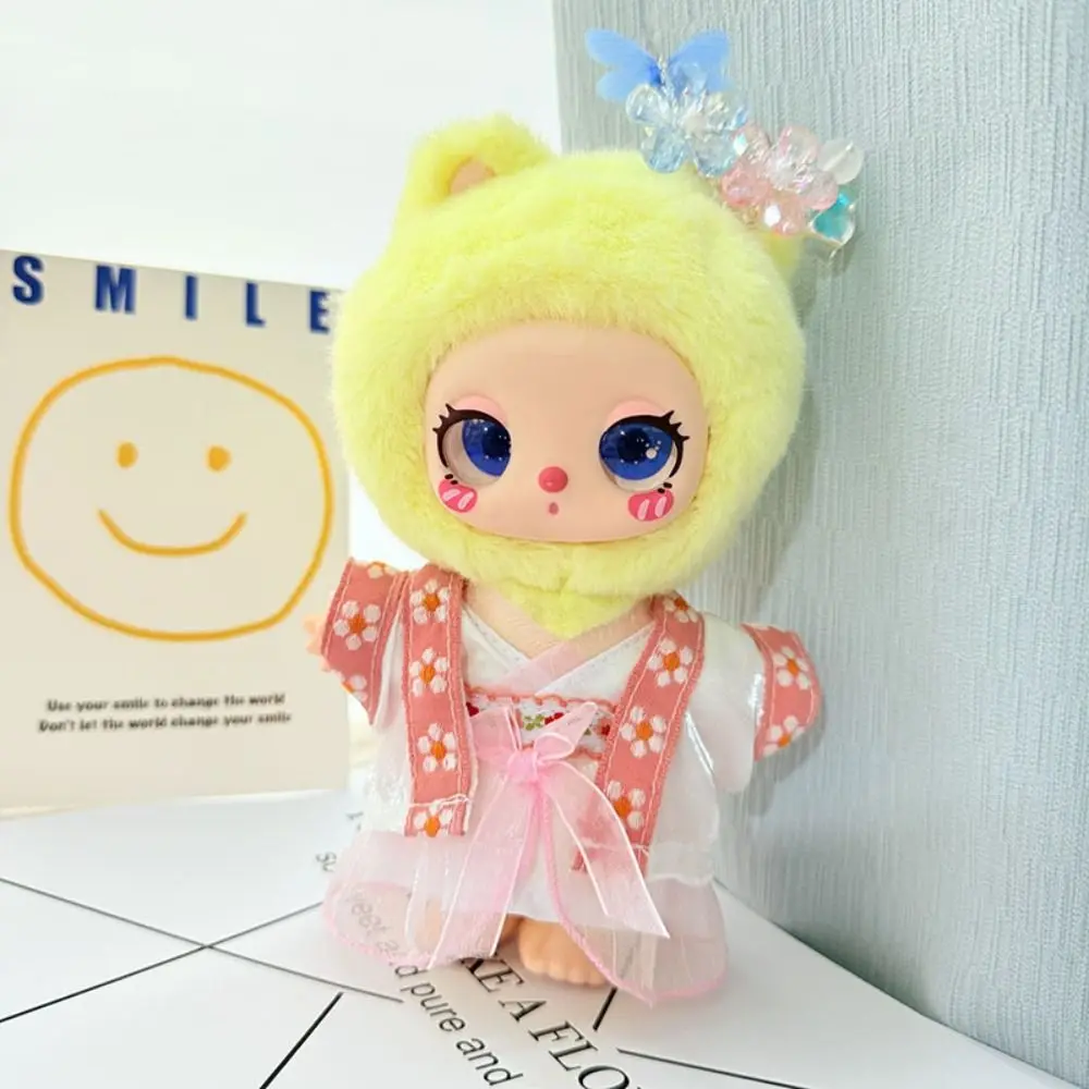 Conjunto de tela para muñeca de gato de la suerte de Liila de estilo chino, horquilla de cristal de repuesto, colección de ropa para muñeca Liila bonita