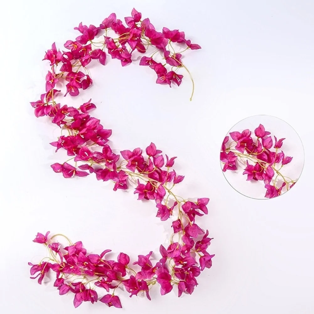 Artificial Silk Violet Vine Wreath 175cm Pink Garland for Wedding Backdrop Garden Party Balcony Home Decor Use