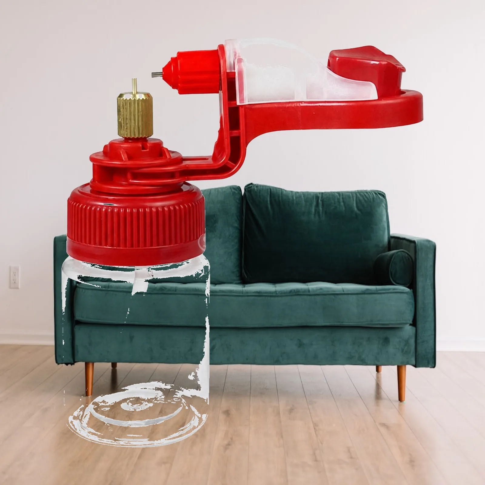 Plastic Paint Sprayer Attachment with Adjustable Nozzle Width for Air Canister Touch Up and Detail Work