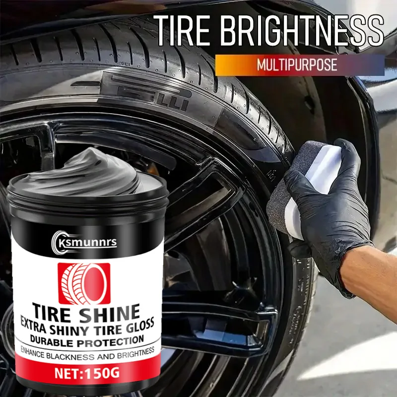 Premium Black Tire Shine Wax - Restores Faded Surfaces & Delivers Long-Lasting Showroom-Grade Gloss Finish
