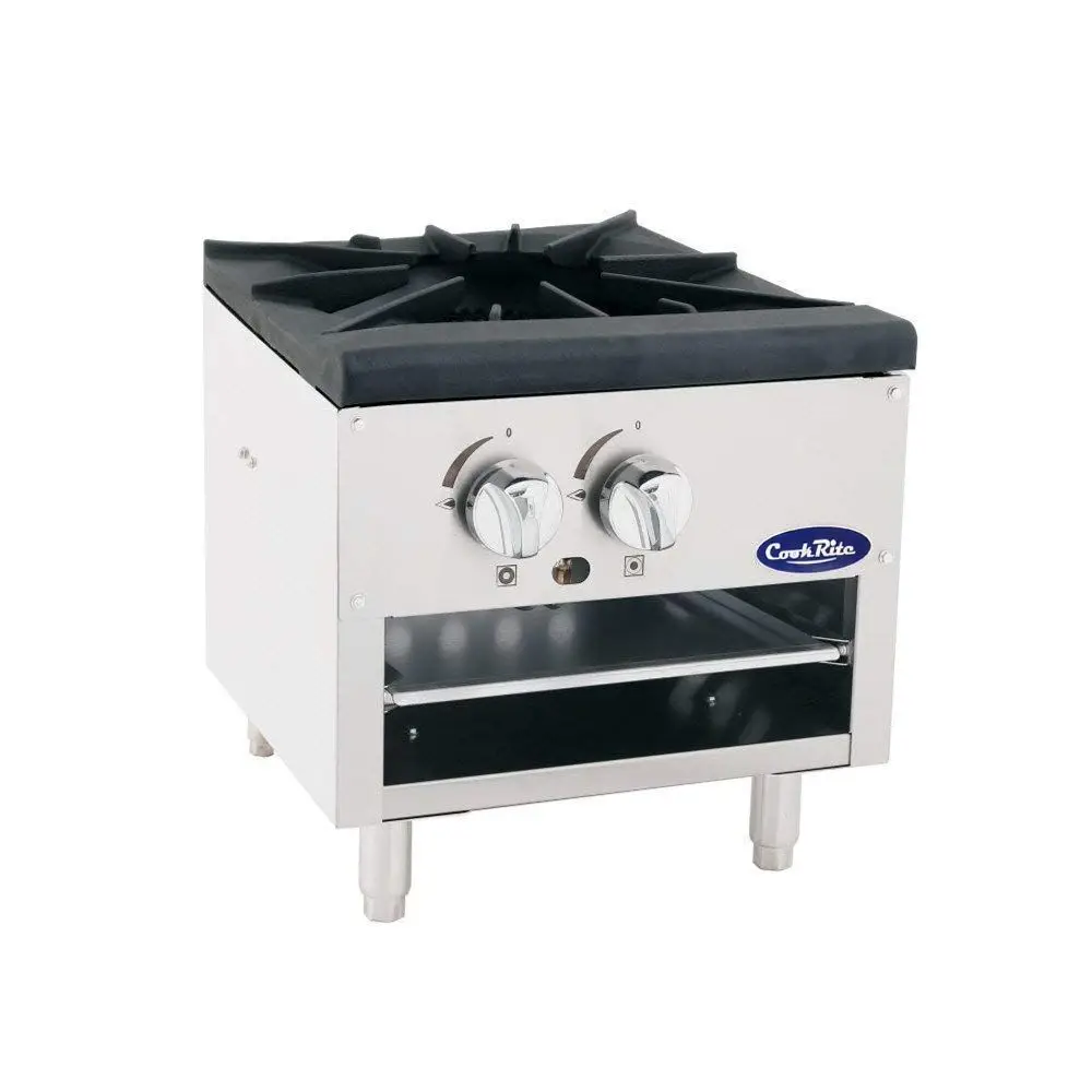 

Portable Commercial Single Stock Pot Gas Burner Range - 80,000 BTU, Natural Gas
