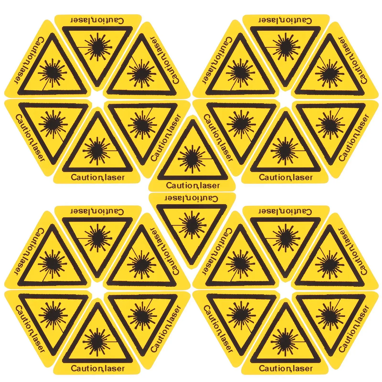 50 Pcs Laser Safety Signs Security Sticker Warning High Pressure Caution Stickers