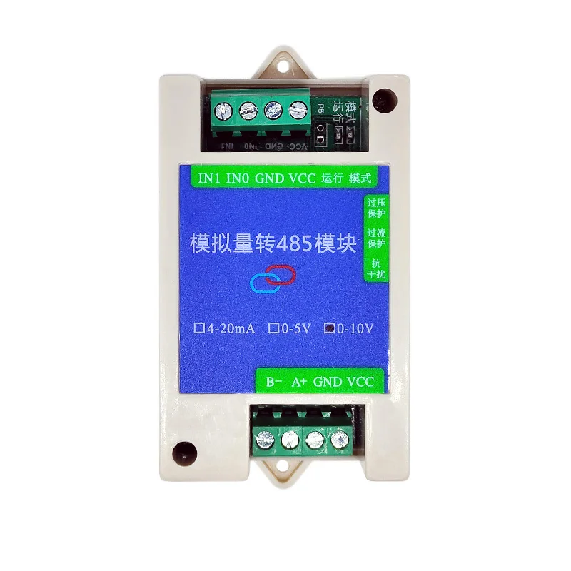 Módulo de aquisição de quantidade analógica para rs485 4-20ma 0-5v 0-10v transmissor modbus conversor de sinal entrada saída analógica 485