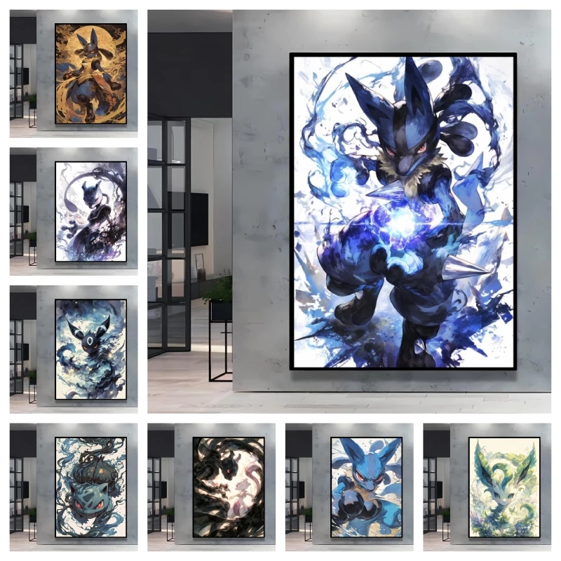 

Super Cool Pokemon Lucario Decorative Painting High Quality Printing and Vivid Colors It Adds Unique Charm To Home and Bedroom