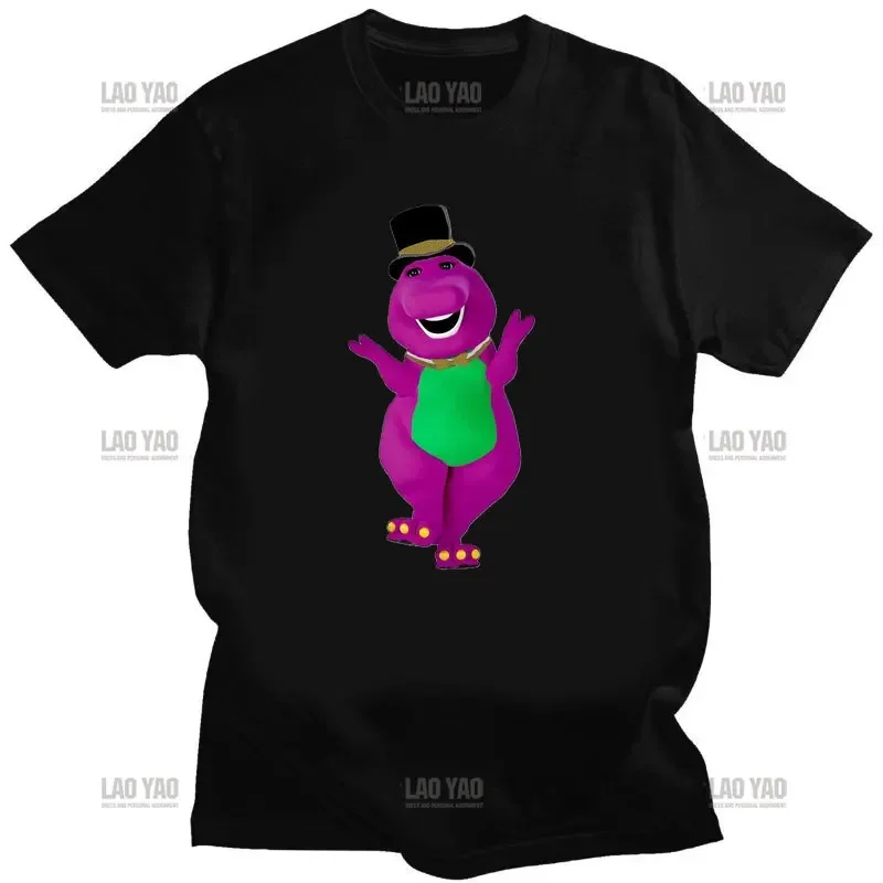 Animated Tshirt New Barney Dinosaur and Friends Cartoon Men Ladies Kawaii Summer Short Sleeve Tee Quick Dry T-shirt Boy Clothing