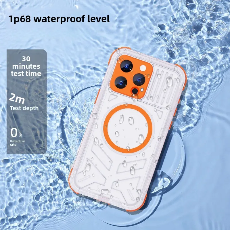 

IP68 Waterproof Case Aluminium Alloy Falling Protection Wireless Charging 360 Full Protection for IPhone 15 Pro Max Plus Series
