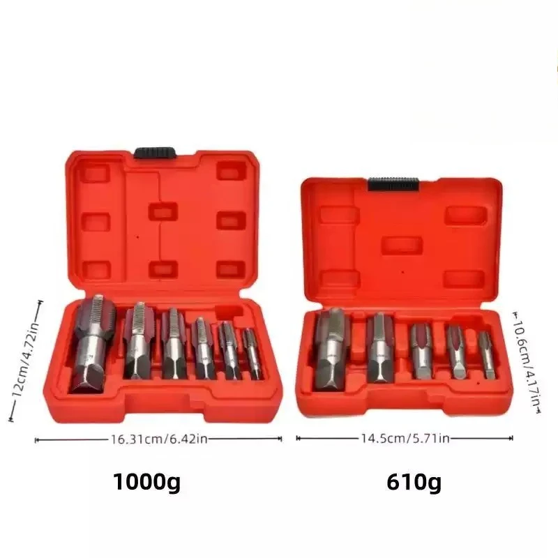 6Pcs NPT Pipe Tap Set Precision Thread Repair Hand Taps Plumbing Maintenance Tool Kit