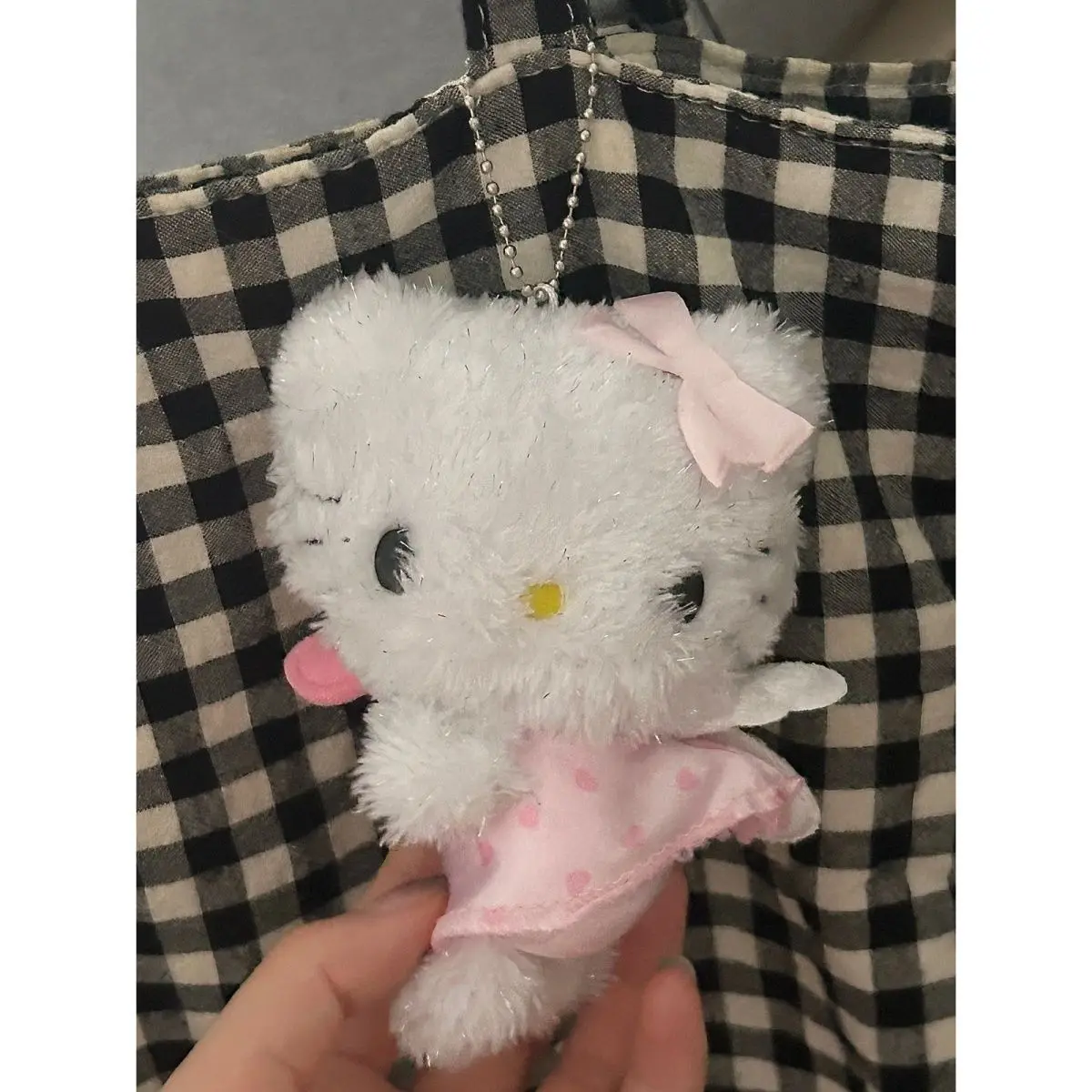 Cute Hello kitty Plush toys Miniso Dream Angel Wings Series Plush KeyChain Pendant Sanrio Dolls For Kids