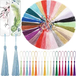 100Pcs Tassels Bookmark Tassels Silky Handmade Soft Craft Mini Tassels with Loops for DIY Jewelry Making Accessories