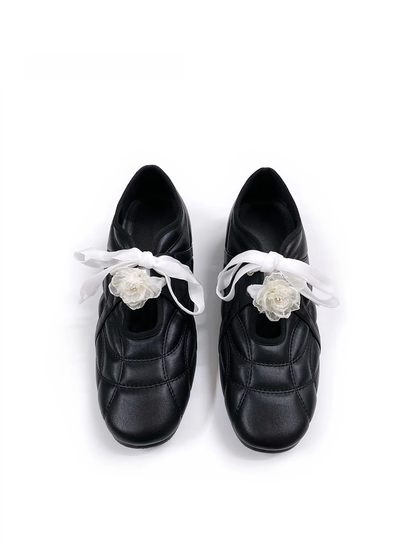 Retro Mary Jane Ballet Flat Shoes Women's Flat Bottom Otago Lace-Up Ballet Dance Shoes Heightening Single Shoes Casual Style