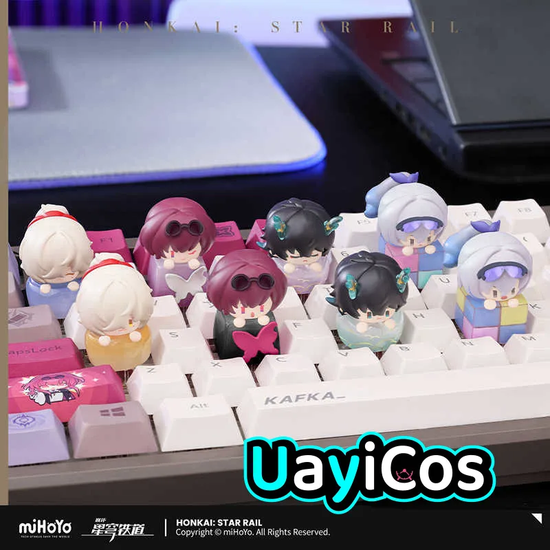 MiHoYo Official Honkai: Star Rail Jing Yuan Silver Wolf Fingertip Key Cap Small Figure Mechanical Keyboard Game Anime Toy Kids