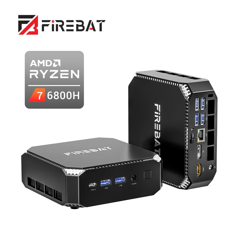 Qcta Core High Quality Brand New Firebat A6 Mini PC AMD Ryzen 7 6800H Processor Good Price EU Plug for Game Mini PC