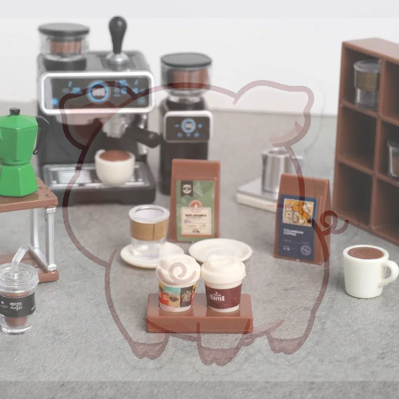 1:12 Dollhouse Miniature Coffee Machine Cup Set Highly Detailed Kitchen Model Toy for DIY Dollhouse Decoration Hobby Collectors
