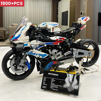 New Motorcycle Building Bocks Simulation Motorcycle Model Decoration Assembly Model Difficult Toy Boy Educational Creature Gifts