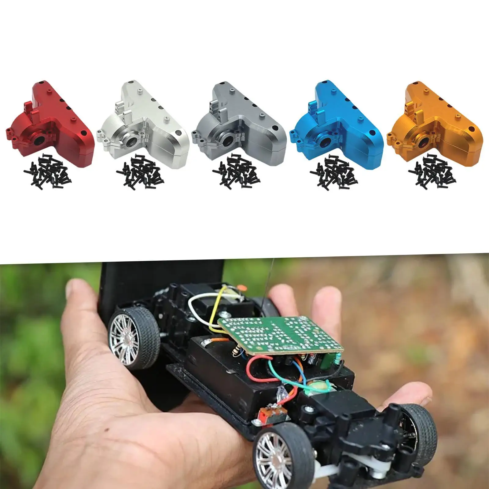 Componente de aluminio de la cubierta de la caja de cambios trasera del coche RC 1:14 para modelos 14301 14303